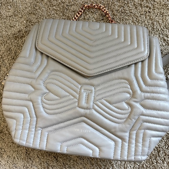 Ted Baker Cream Quilted Backpack - Picture 1 of 5